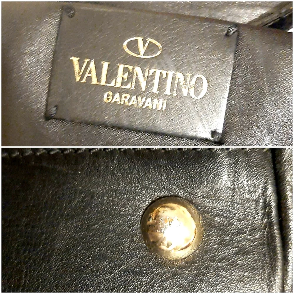 VALENTINO GARAVANI Black Leather Aphrodite Bow Tote w/Belted Tan Leather Bow